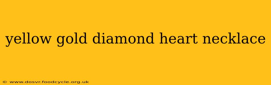 yellow gold diamond heart necklace