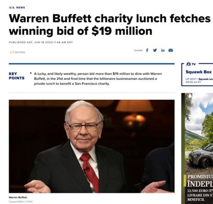 You Can Have Lunch With Warren Buffett!